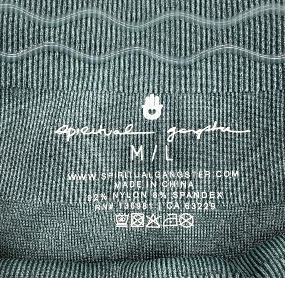 Spiritual Gangster Ruffle Seamless Bike Shorts Foliage Mineral‎ Wash Green M/L